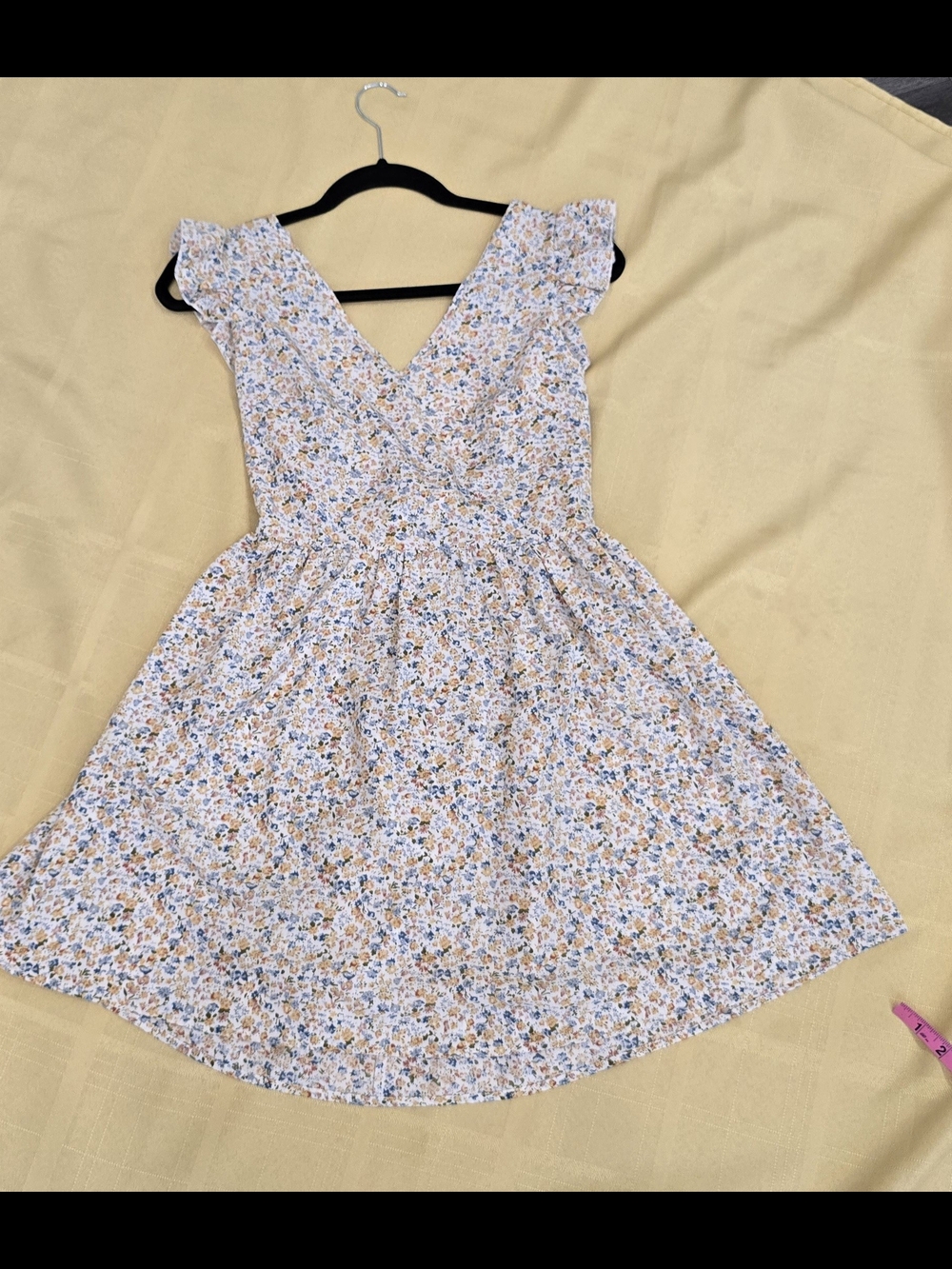 SHEIN Ditsy Floral Ruffle Tie Back Mini Dress Size S - Picture 6 of 7